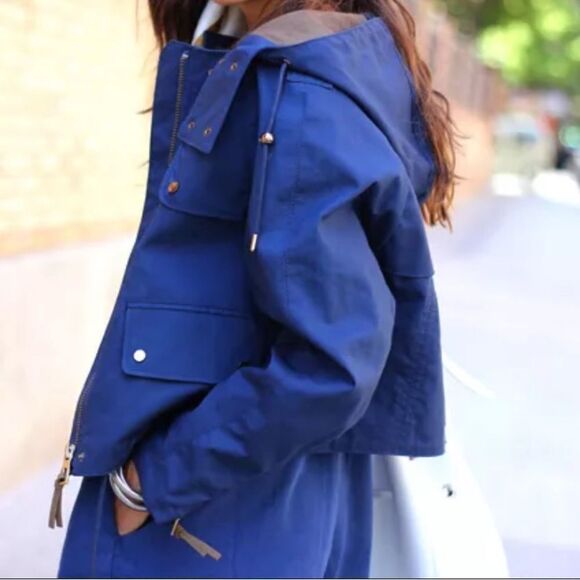 ZARA BASIC | Technical Short Jacket with Pockets Indigo Vigore Size Small - Picture 2 of 13